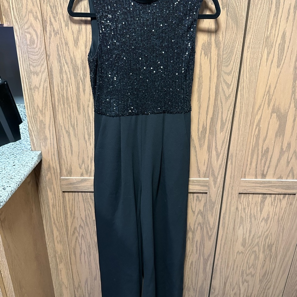 Calvin Klein Black Sequin Bodice Jumpsuit